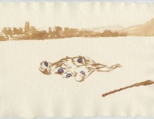 A Man Lays Down In A Glanrhyd Field